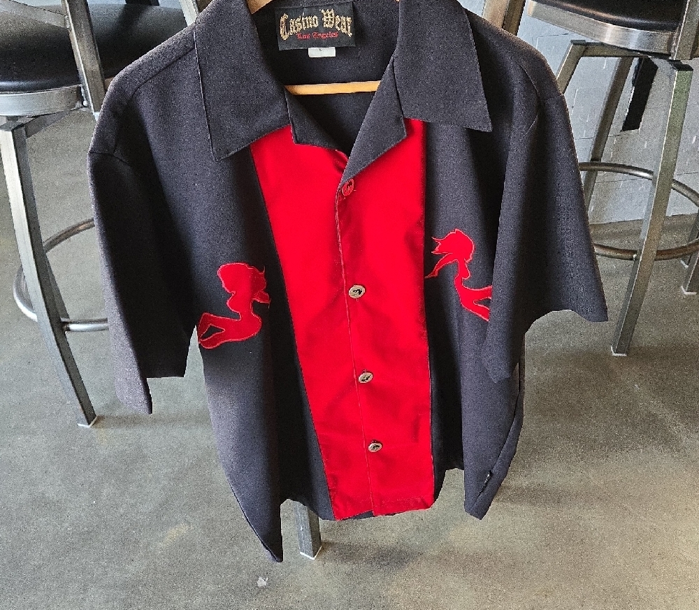 Men's Black and Red Jersey Shirt